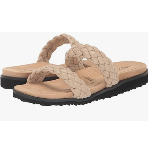 Easy Street Women's Susi Slide Sandal, Cream Woven, 9 - Picture 1 of 5